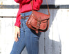 CozyBoho™  Genuine leather shoulder bag woman brown camel
