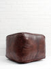 Load image into Gallery viewer, CozyBoho™ Square Leather Pouf Chocolate