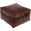 CozyBoho™ Square Leather Pouf Brown
