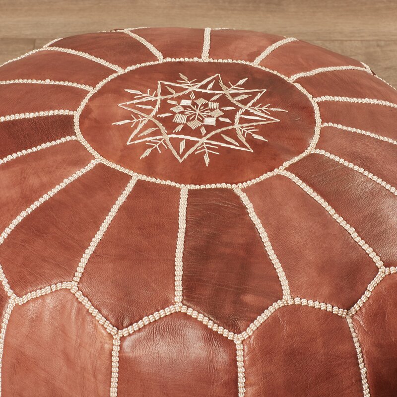 CozyBoho™ Moroccan Pouf Ottoman 100% Genuine Leather