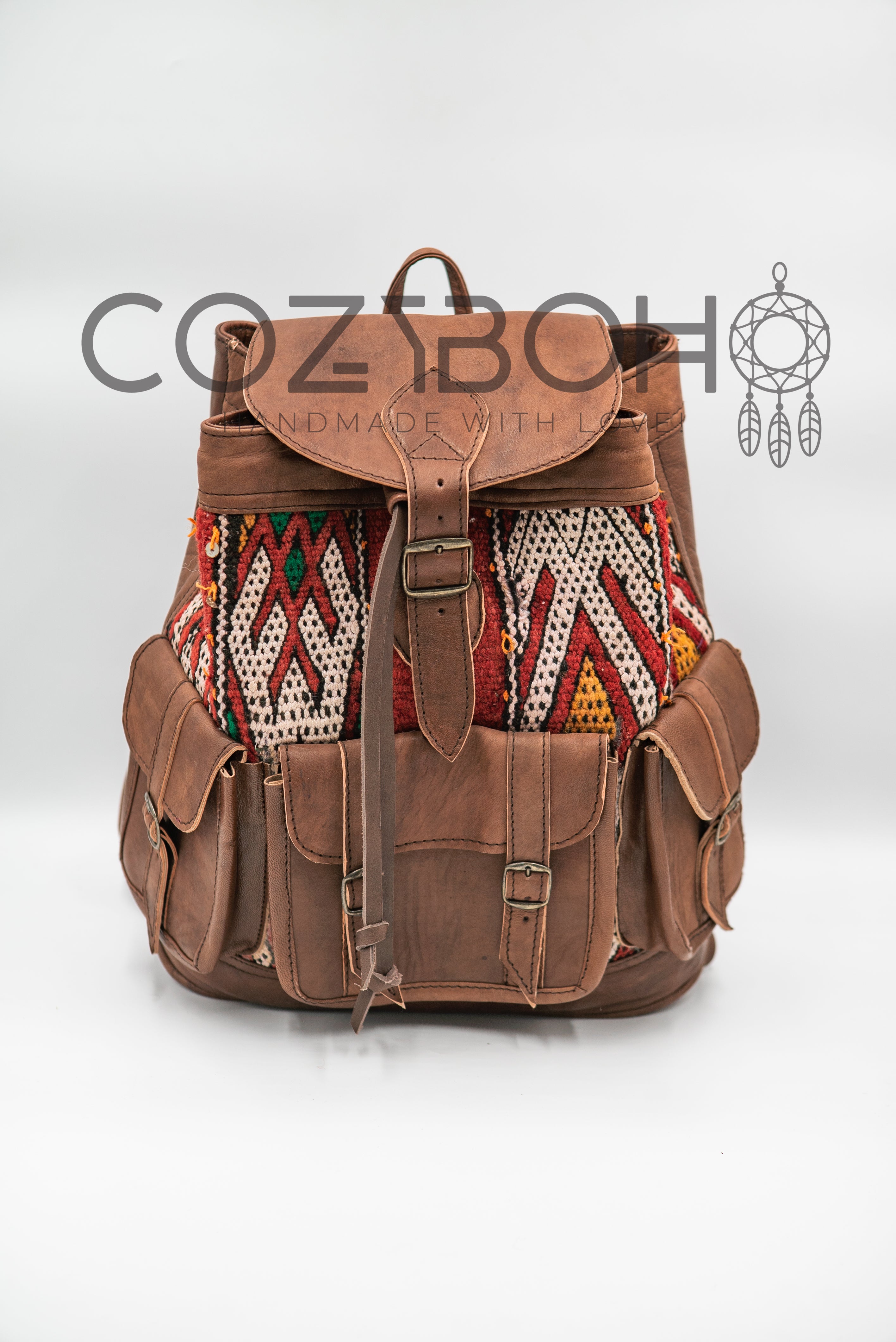 CozyBoho™ Brown Kilim Backpack