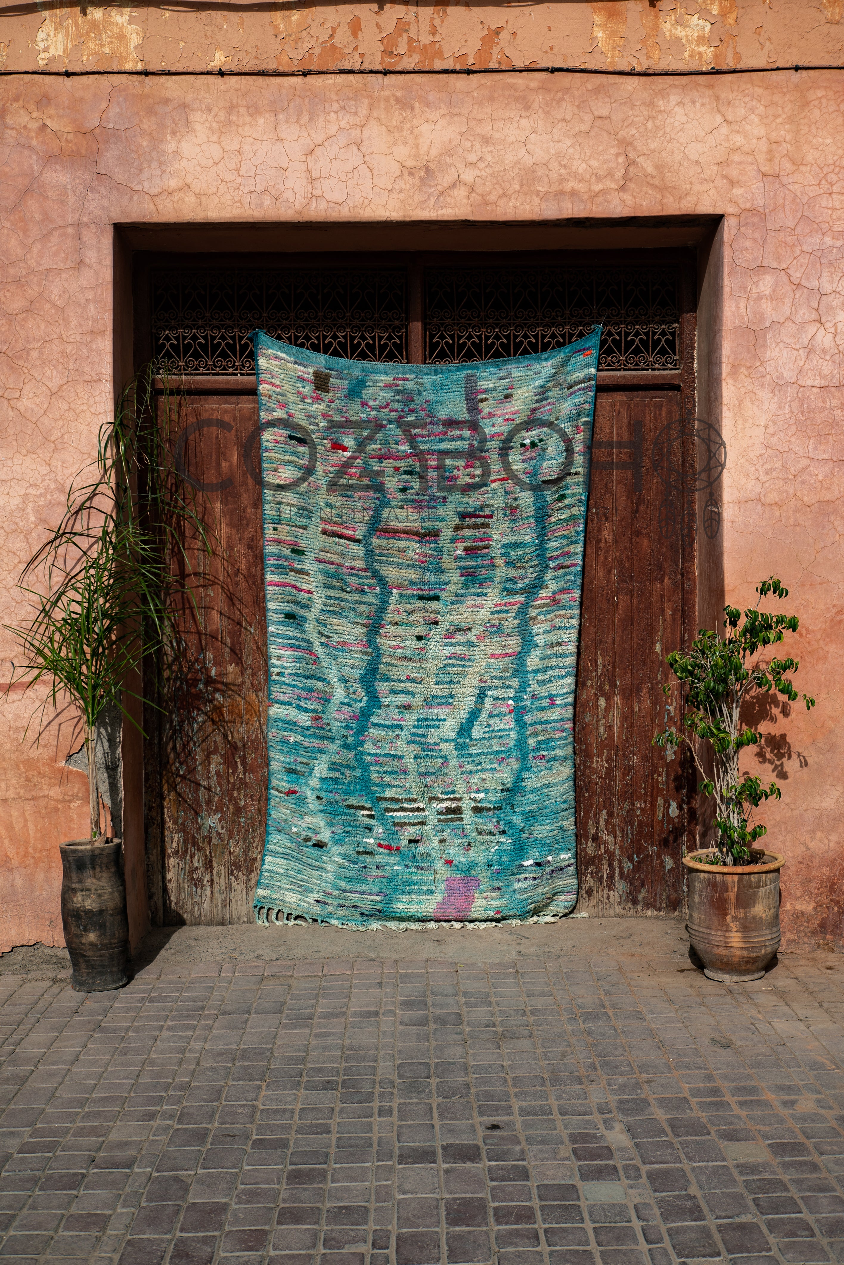 Vintage Moroccan Rug, Vintage Boujaad Rug, 4.75 x 8.13 ft