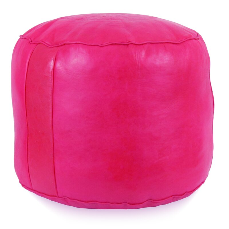 CozyBoho™ Solid Color Moroccan Leather Pouf