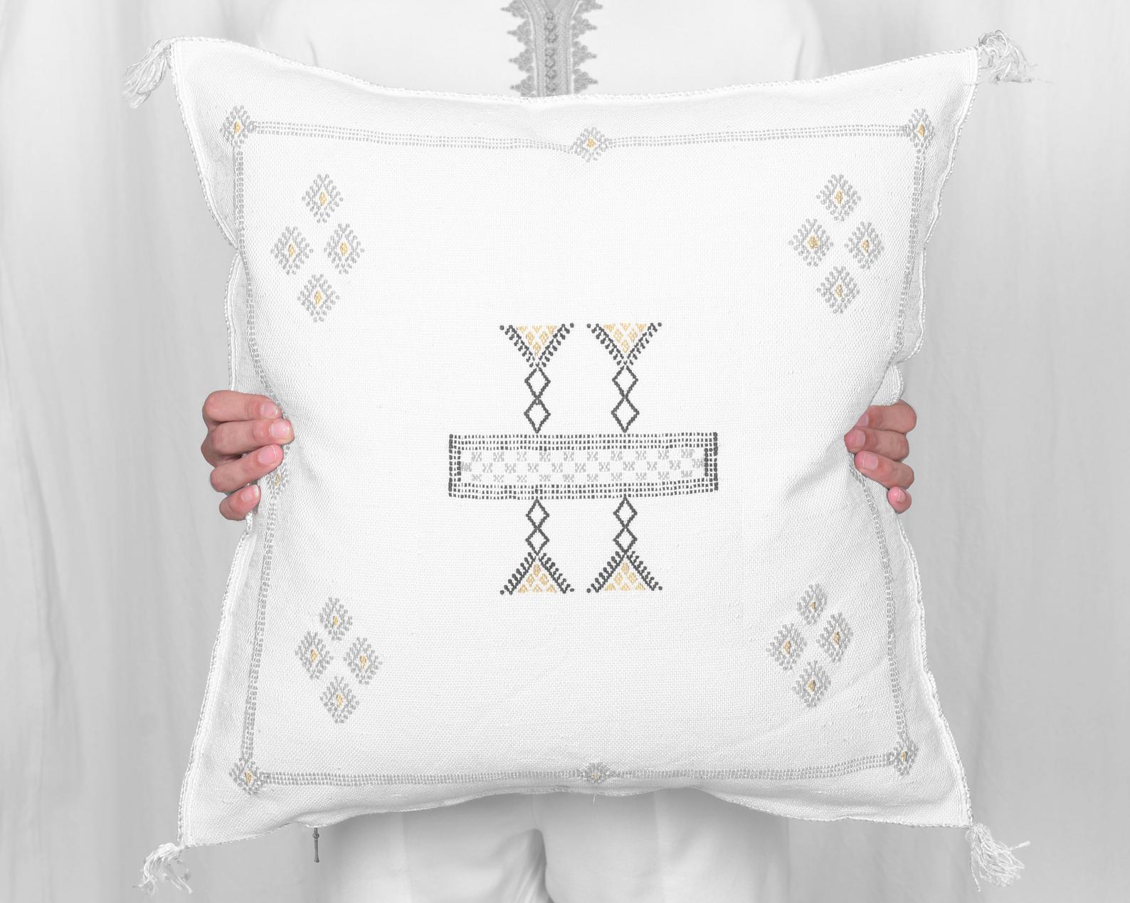 Moroccan Pillow Sabra Cushion Cover Cactus Silk 22"x22"