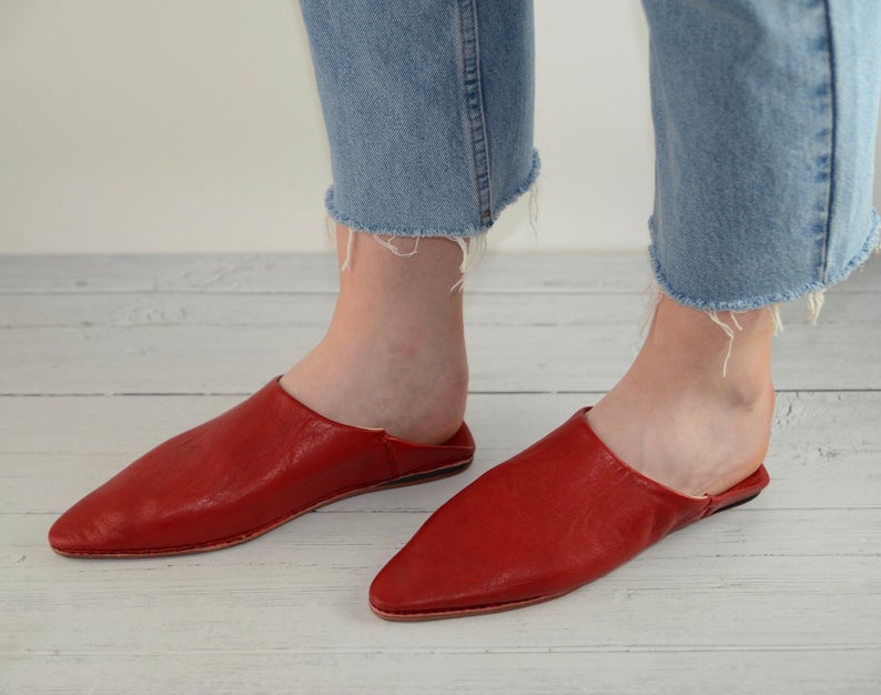 WOMEN MOROCCAN POINTY BABOUCHE SLIPPERS