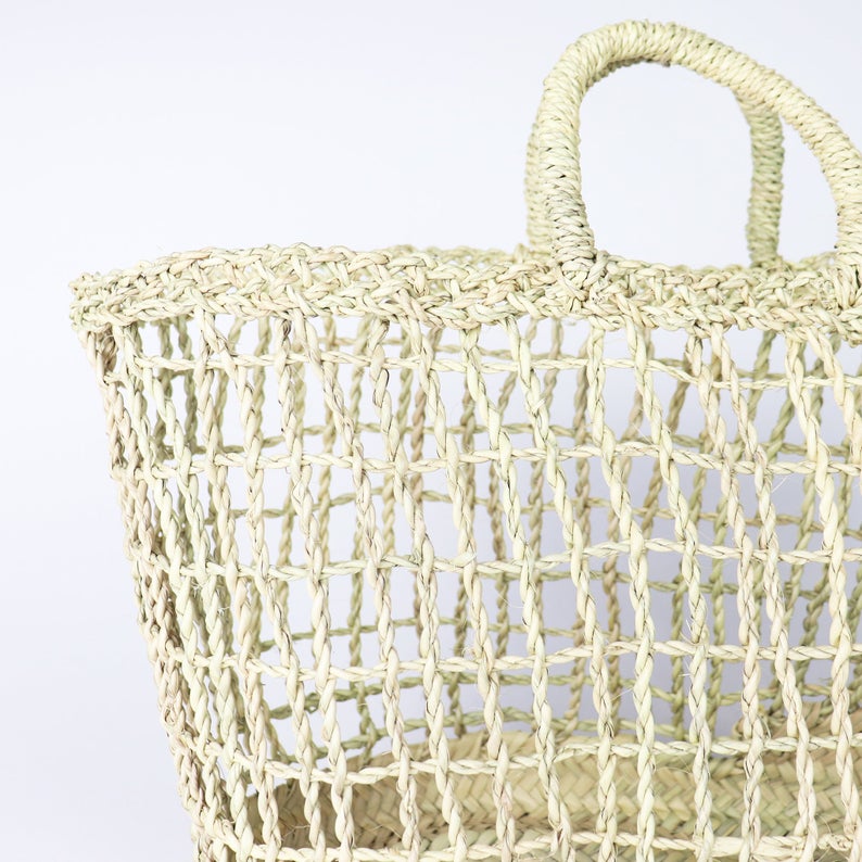 CozyBoho™ Openwork Straw Basket Bag