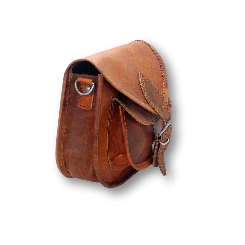 CozyBoho™  Genuine leather shoulder bag woman brown camel