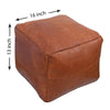 Load image into Gallery viewer, CozyBoho™ Square Leather Pouf Tan